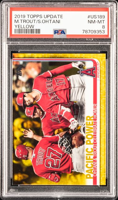 2019 Topps Update Yellow #US189 Mike Trout/Shohei Ohtani – PSA NM