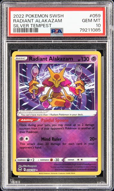 2022 Pokemon Sword and Shield Silver Tempest #059 Radiant Alakazam – PSA  MINT 9 on Goldin Auctions