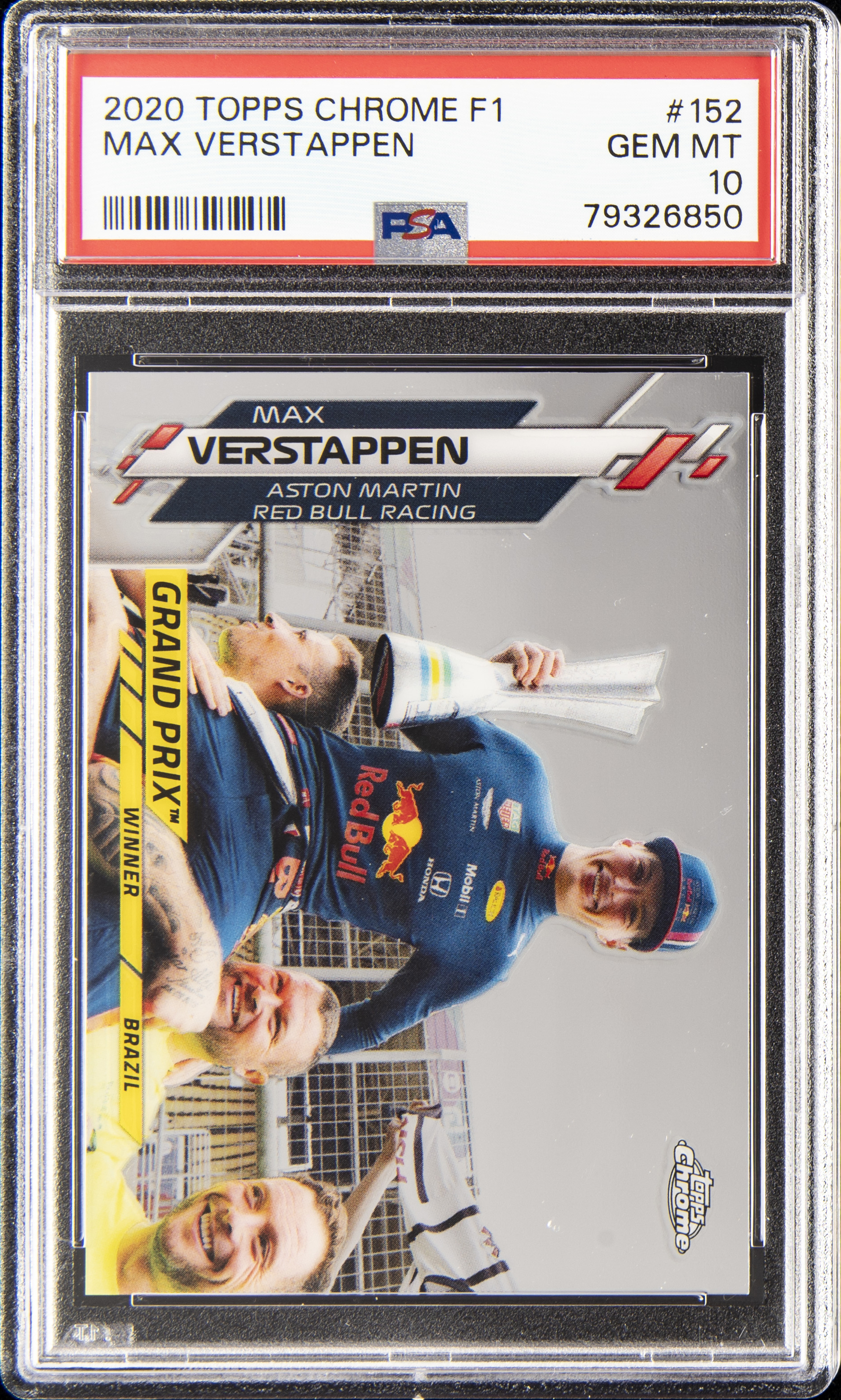 2020 Topps Chrome Formula 1 152 Max Verstappen Rookie Card – PSA GEM MT 10