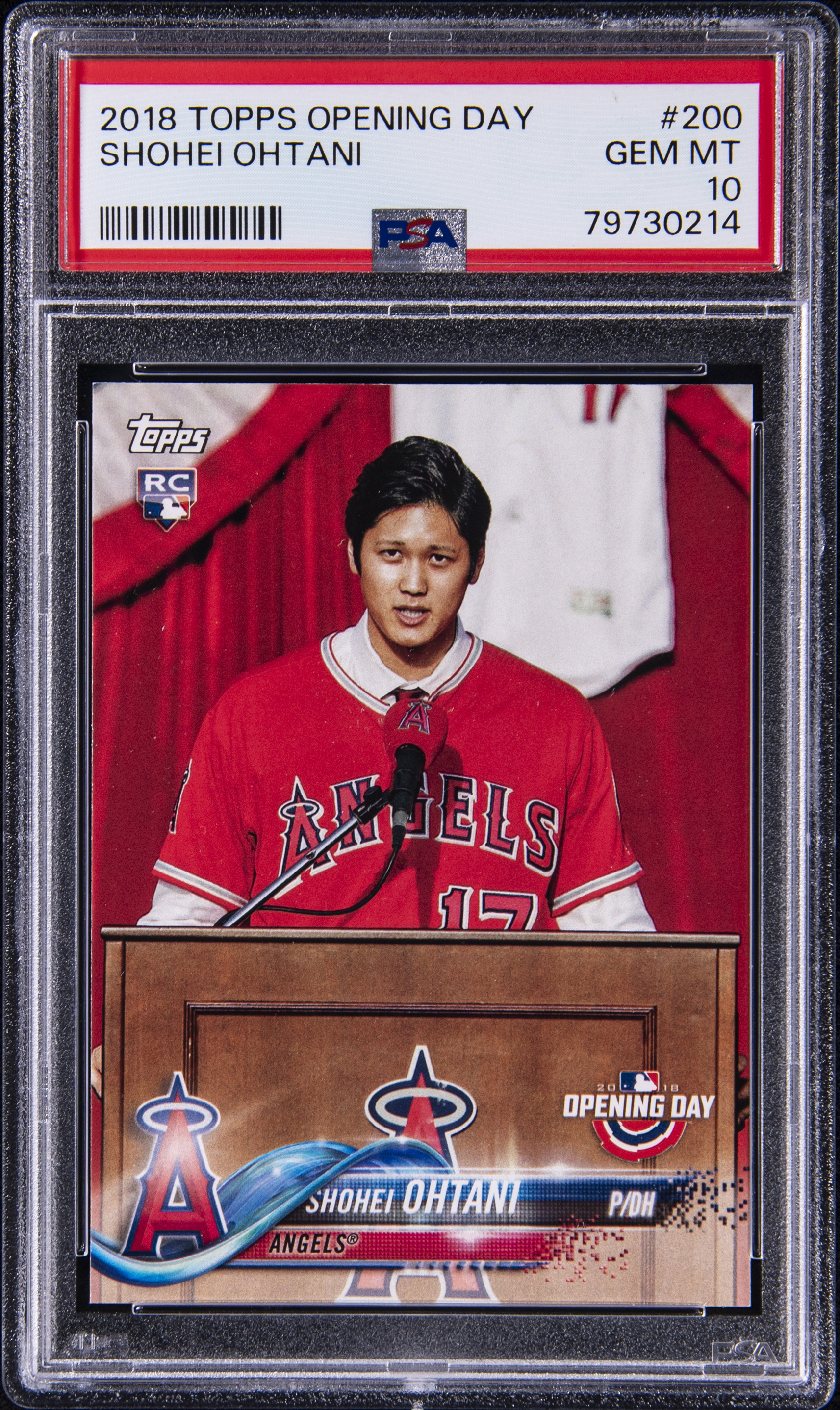 2018 Topps Opening Day #200 Shohei Ohtani Rookie Card  – PSA GEM MT 10