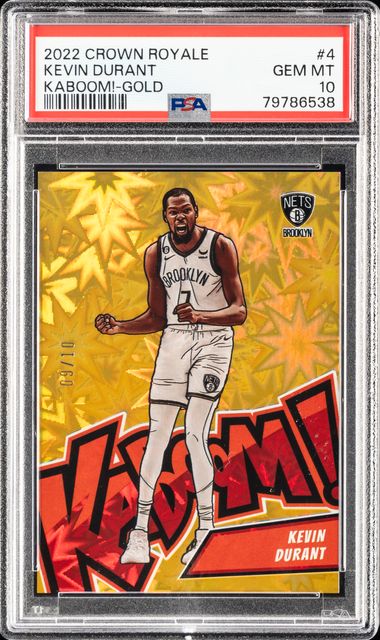 2022-23 Panini Crown Royale Kaboom! Gold #4 Kevin Durant (#09/10 