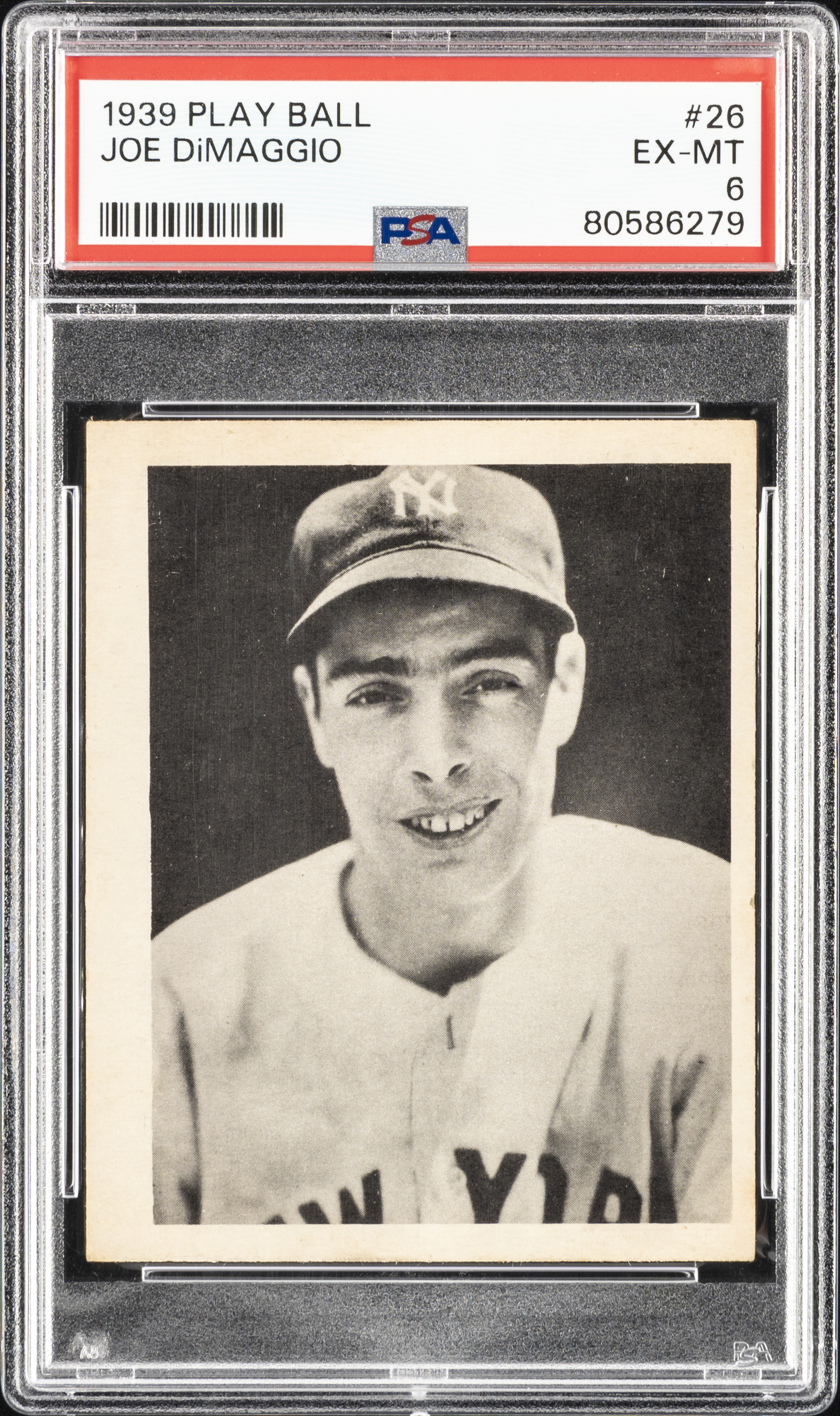 1939 Play Ball #26 Joe DiMaggio Rookie Card – PSA EX-MT 6