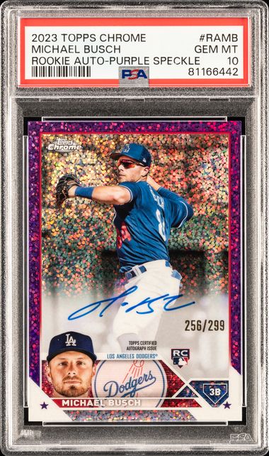 2023 Topps Chrome Rookie Autographs Purple Speckle Refractor #RA