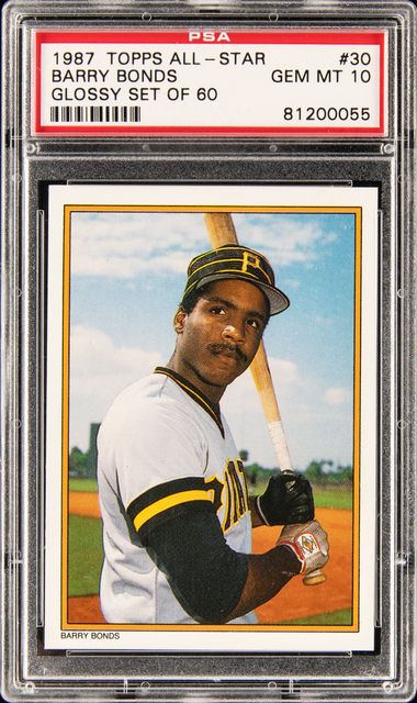 Lot - 1987 Fleer Barry Bonds Rookie Card PSA 9