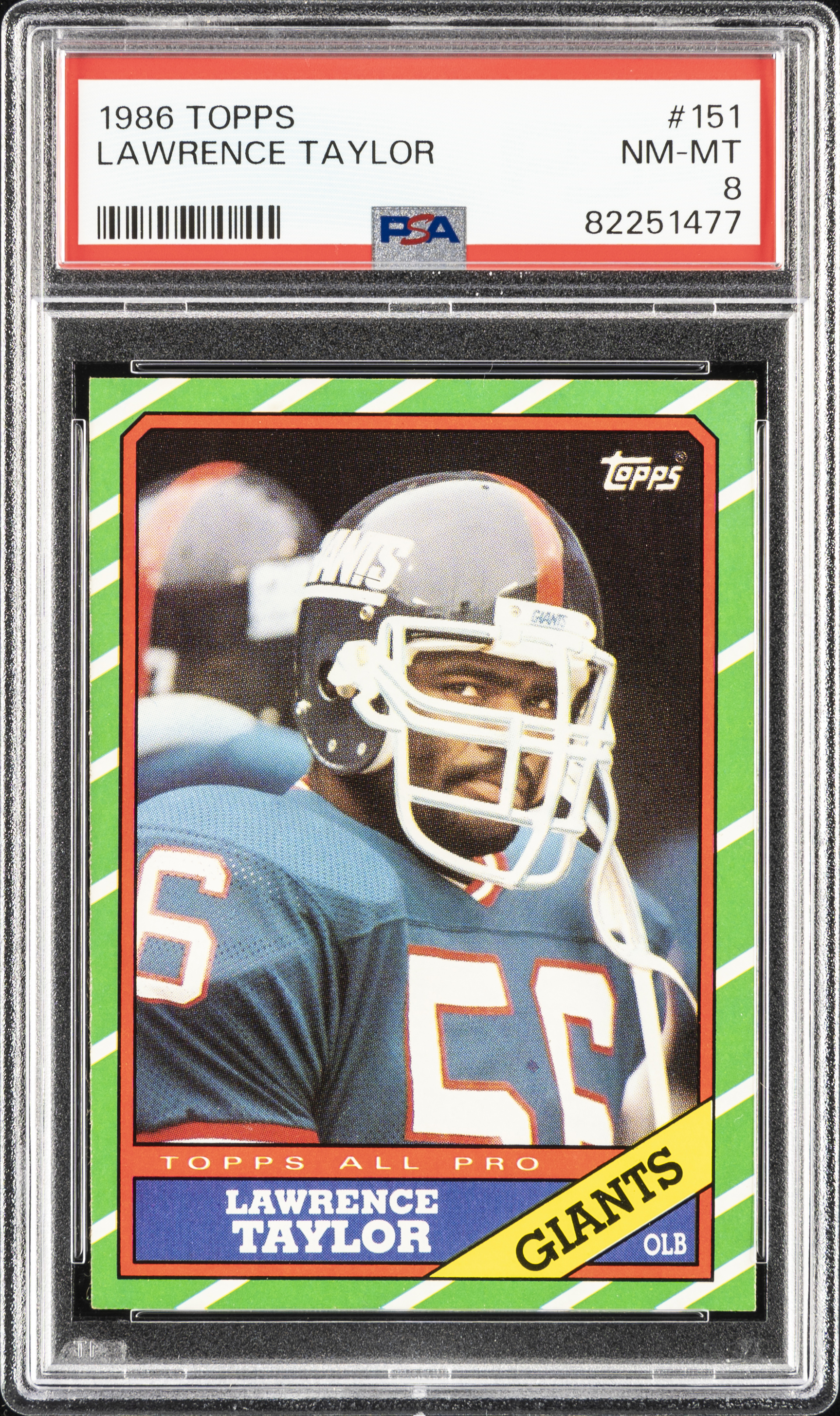 1986 Topps #151 Lawrence Taylor – PSA NM-MT 8