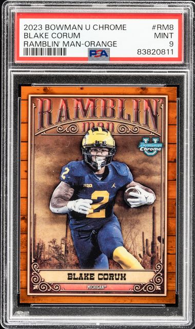 2023 Bowman University Chrome Ramblin Man Orange RM8 Blake Corum