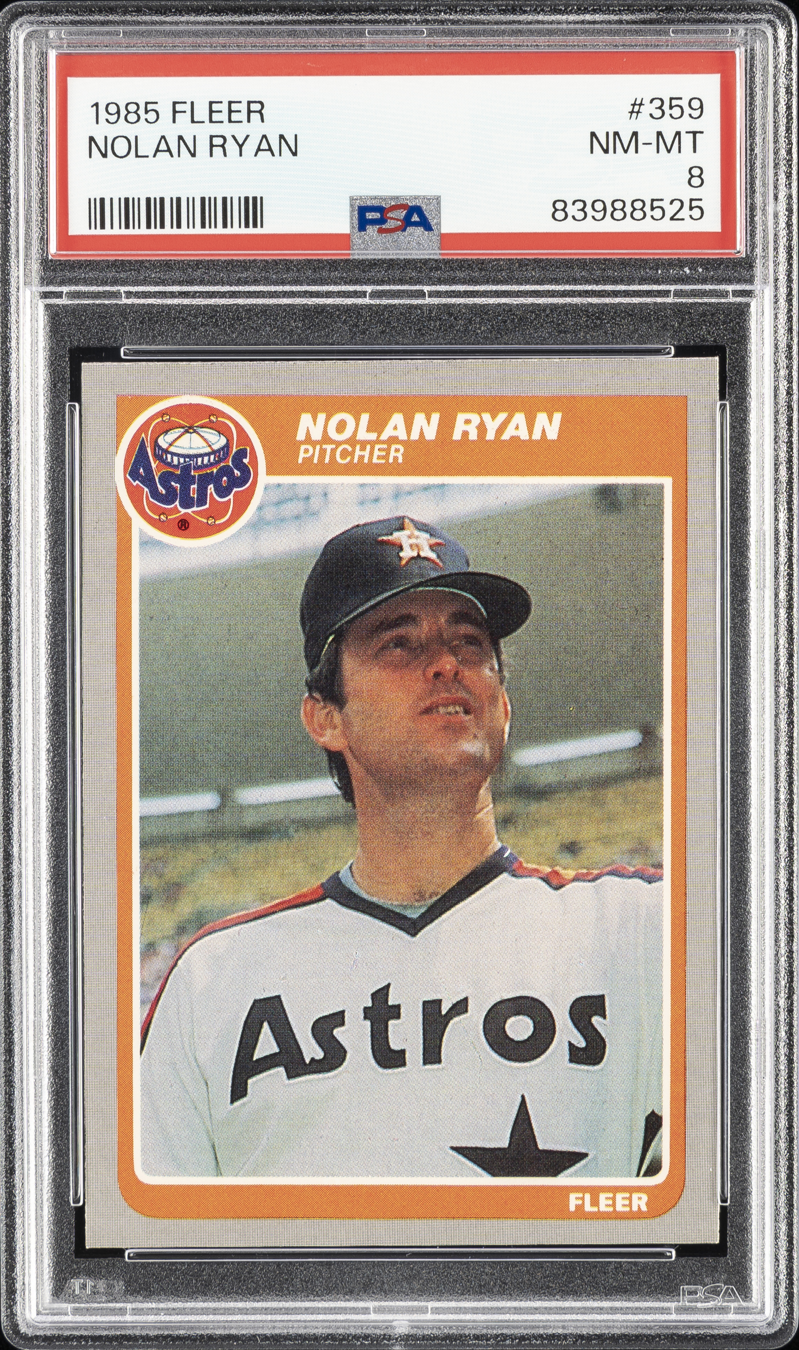 1985 Fleer #359 Nolan Ryan – PSA NM-MT 8