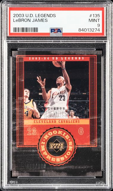 2003 Upper Deck Legends #135 LeBron James Rookie Card – PSA MINT 9