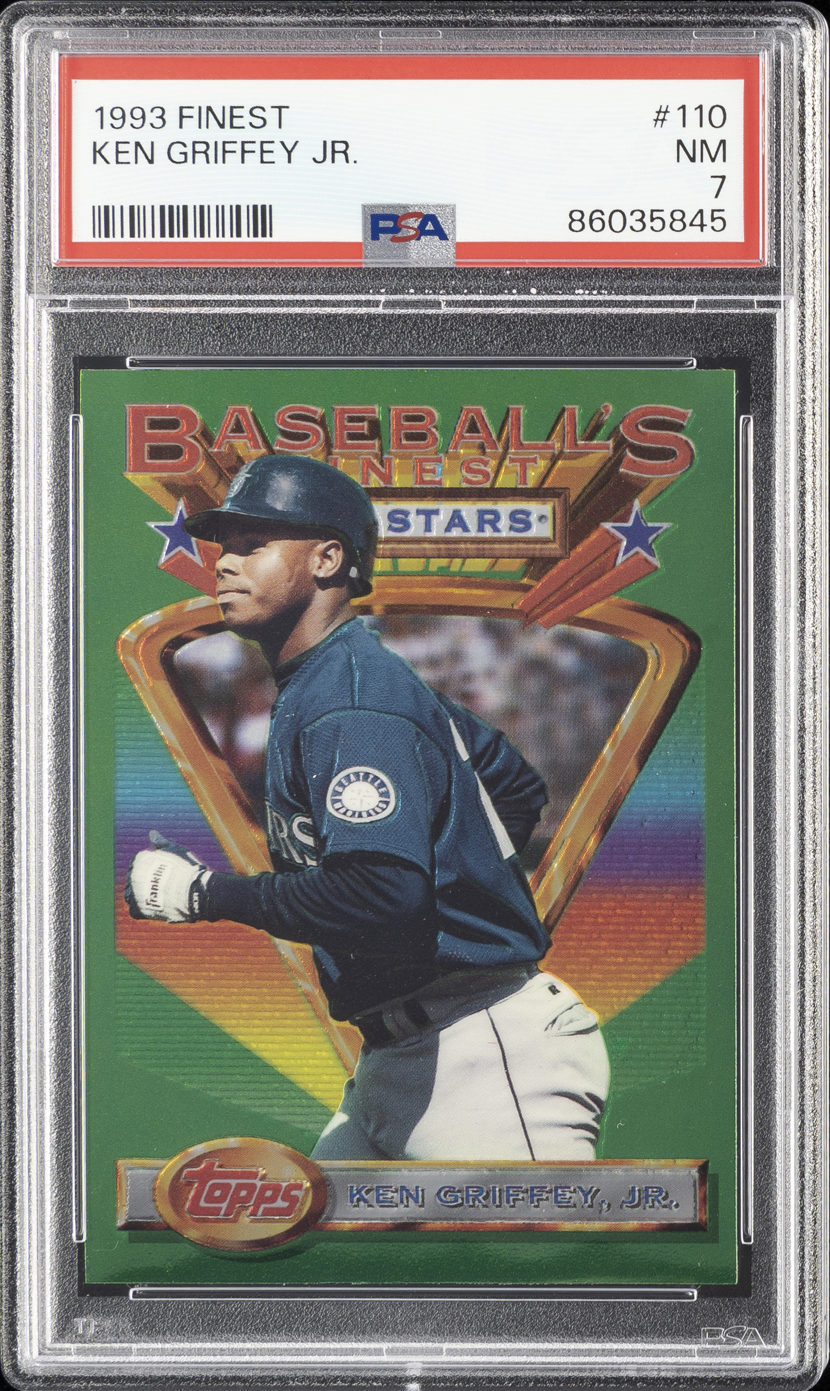 1993 Topps Finest #110 Ken Griffey Jr. – PSA NM 7