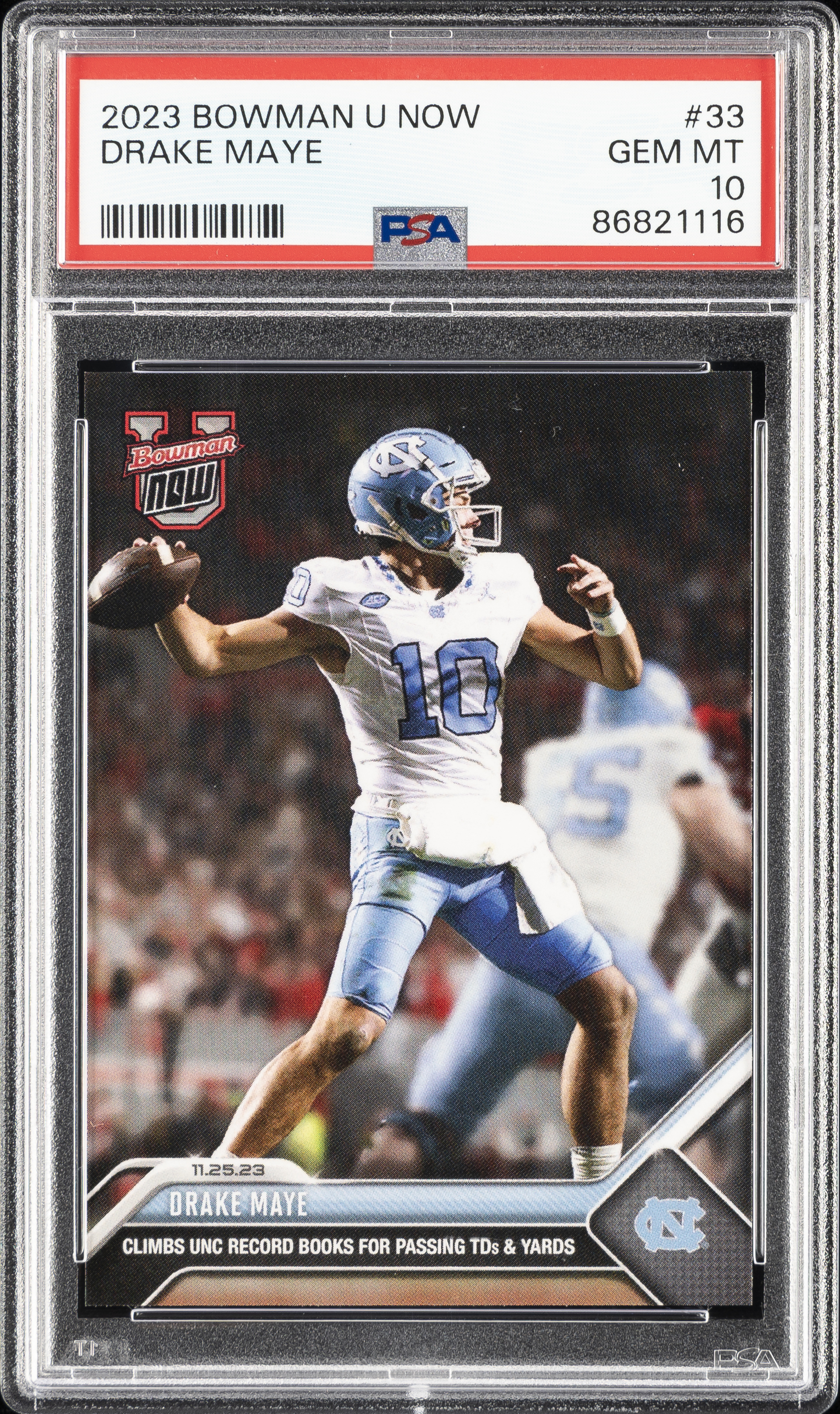 2023 Bowman U Now #33 Drake Maye Rookie Card – PSA GEM MT 10