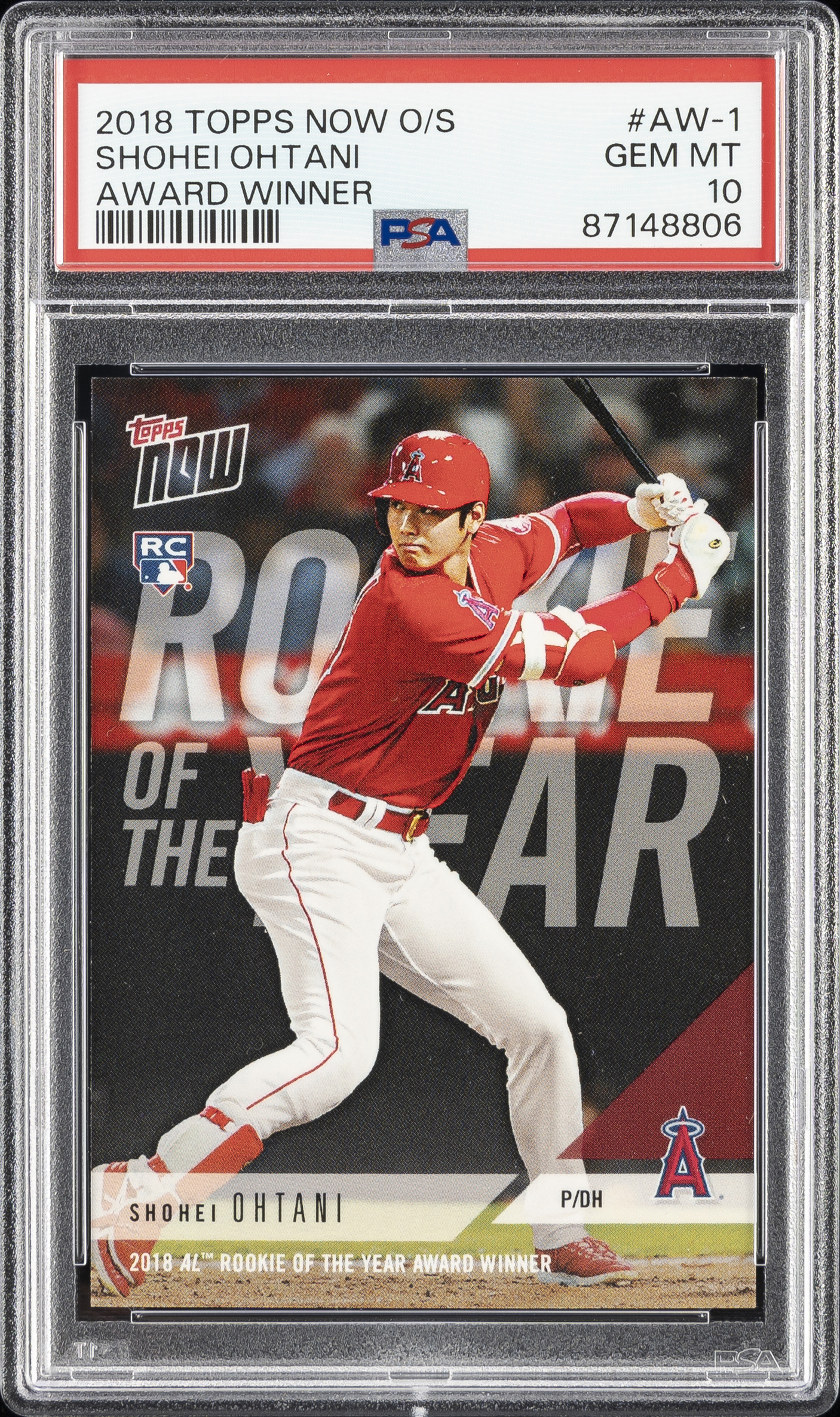 2018 Topps Now Off-Season Award Winner #AW-1 Shohei Ohtani Rookie Card – PSA GEM MT 10