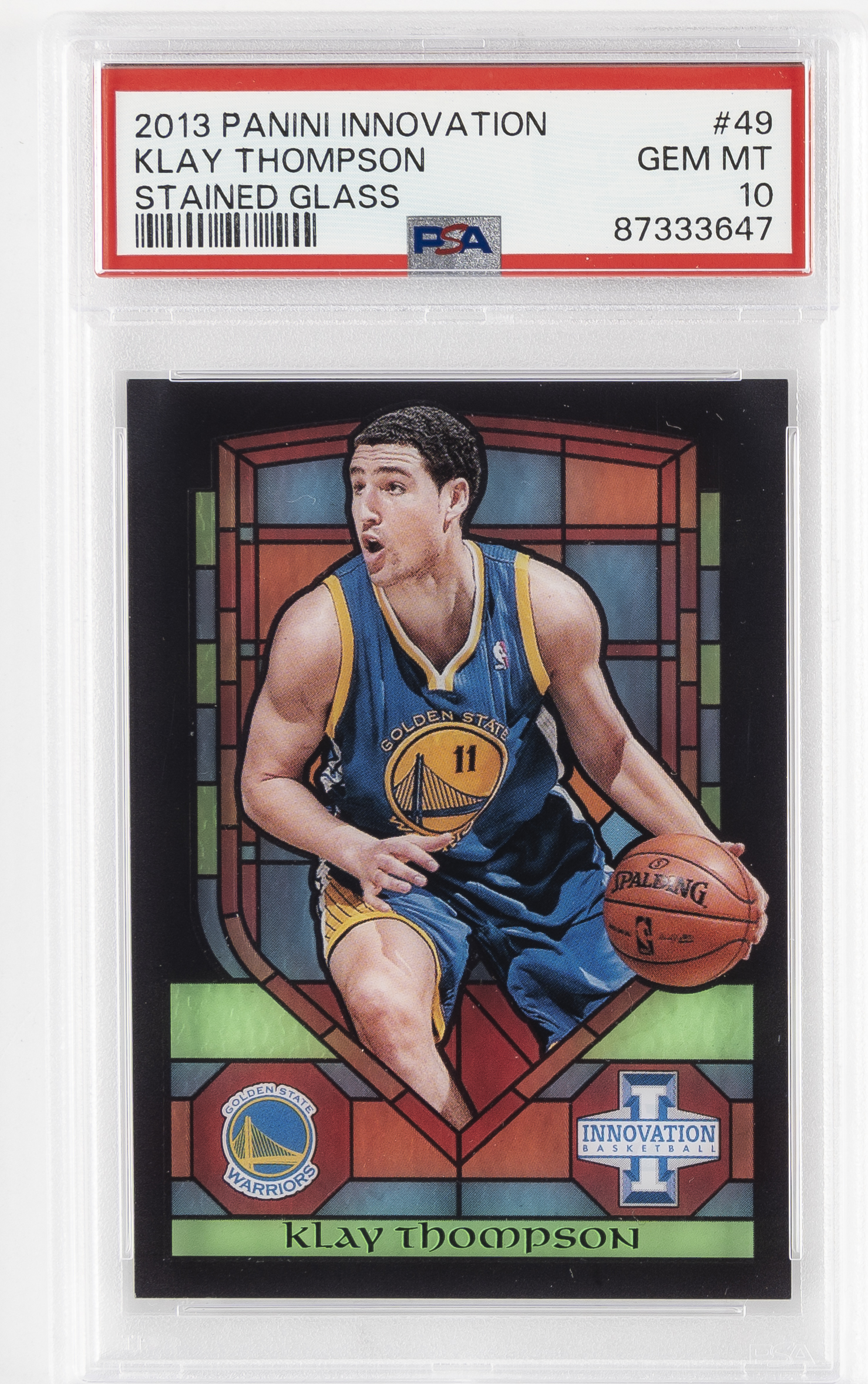 2013-14 Panini Innovation Stained Glass #49 Klay Thompson – PSA GEM MT 10