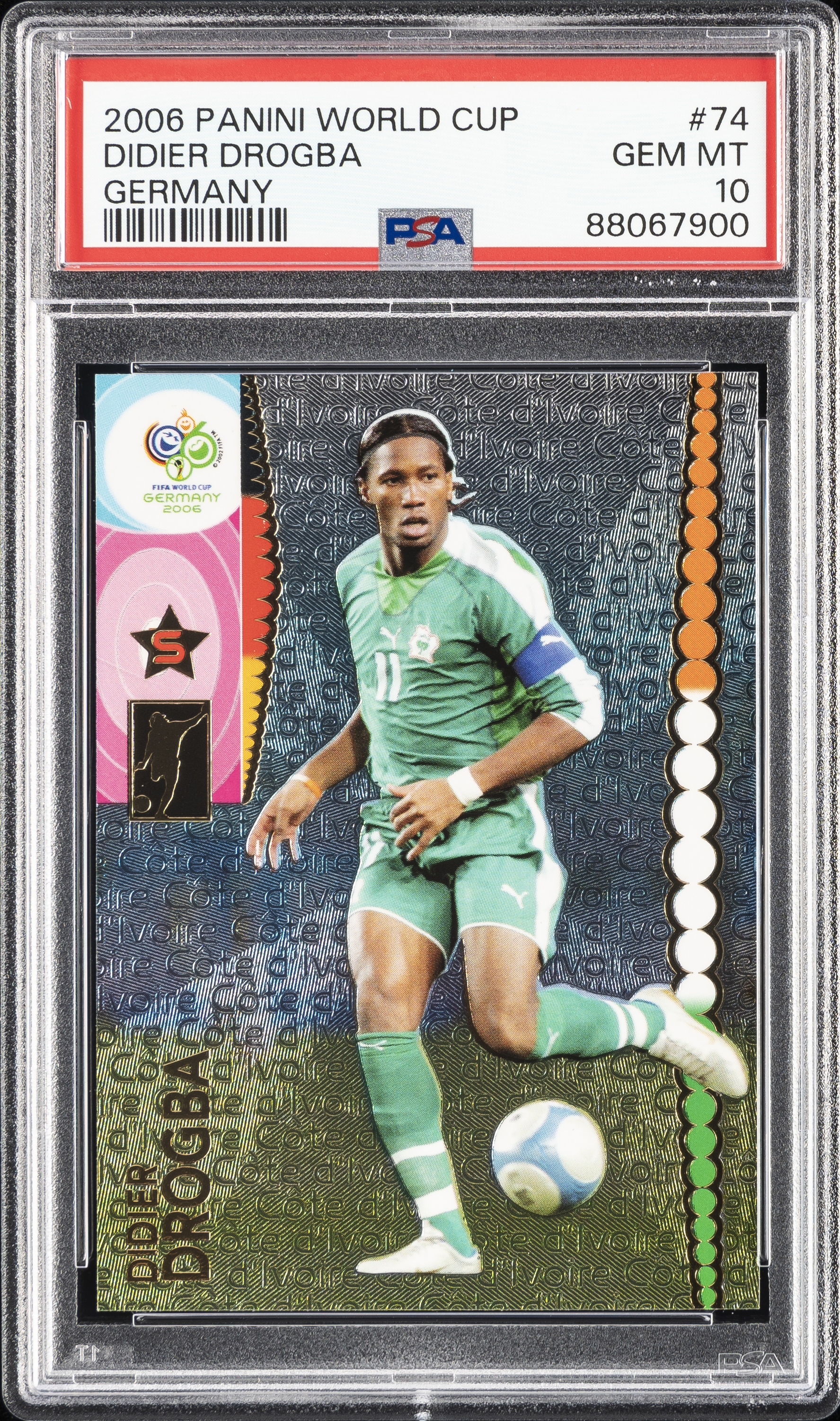 2006 Panini World Cup Germany #74 Didier Drogba – PSA GEM MT 10