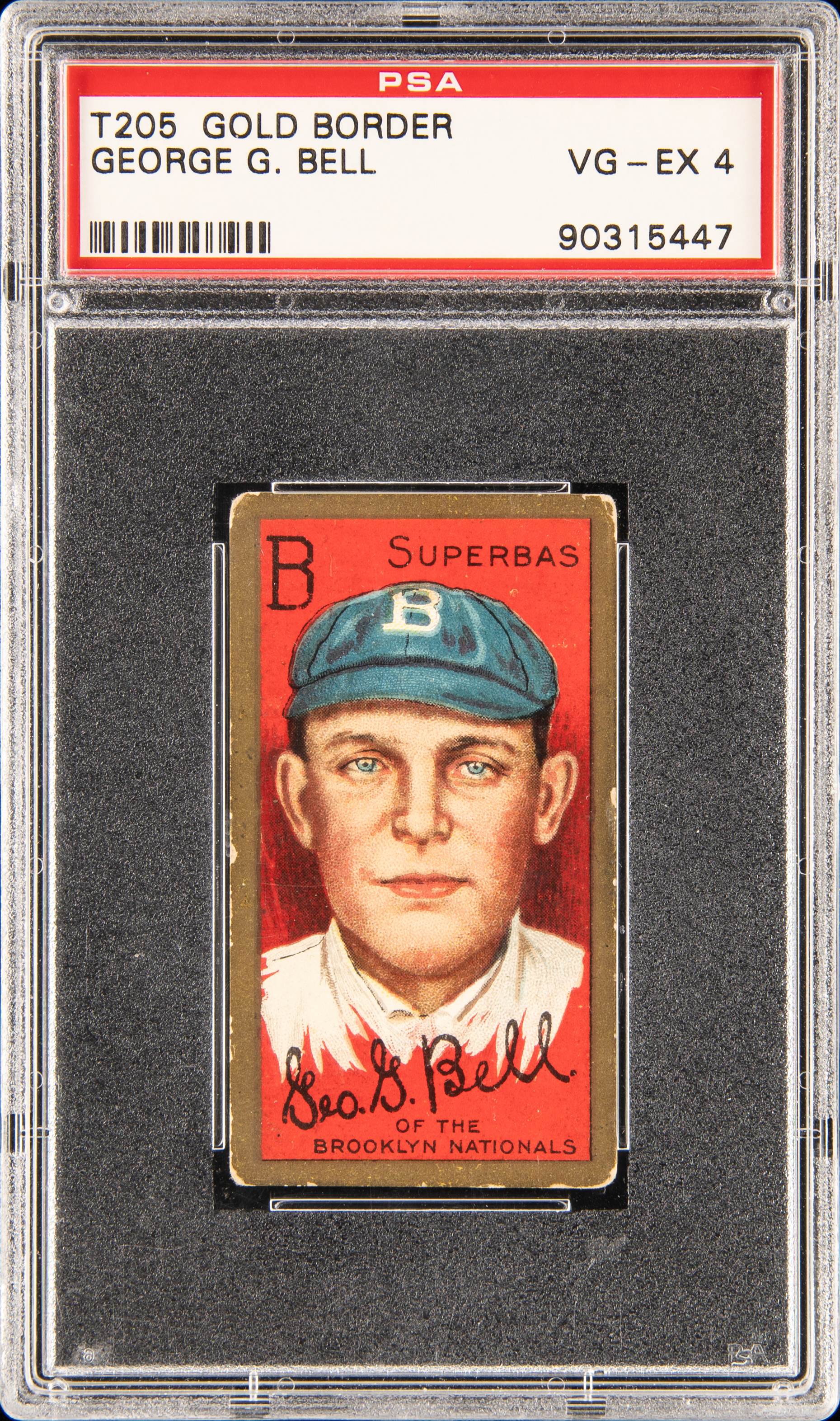 1911 T205 Gold Border George G. Bell – PSA VG-EX 4