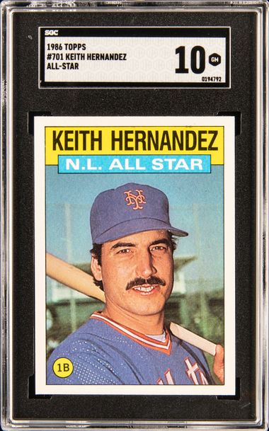 1986 Topps All-Star #701 Keith Hernandez SGC 10 GM on Goldin