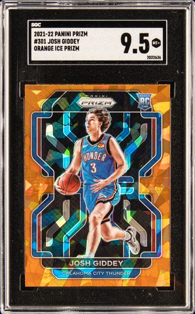 2021-22 Panini Prizm Orange Ice Prizm #301 Josh Giddey Rookie Card