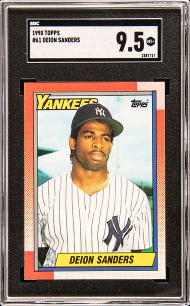 1990 Topps #61 Deion Sanders Baseball Card - - Near Mint or Better