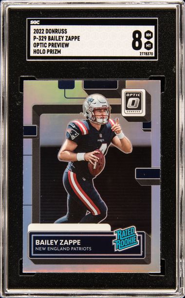 Bailey Zappe New England Patriots 2022 Panini Donruss Optic