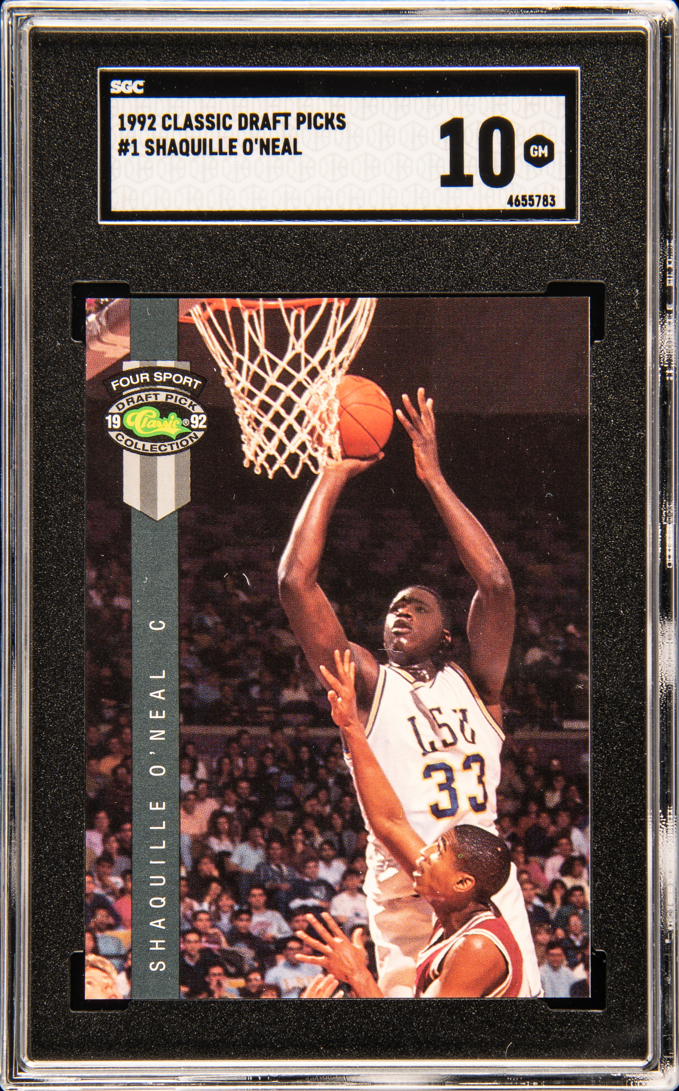 1992-93 Classic Draft Picks #1 Shaquille O'Neal Rookie Card - SGC GM 10