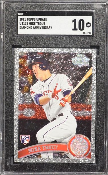 MIKE TROUT (PSA 9) 2012 Topps Update Series All-Star Stitches Relic