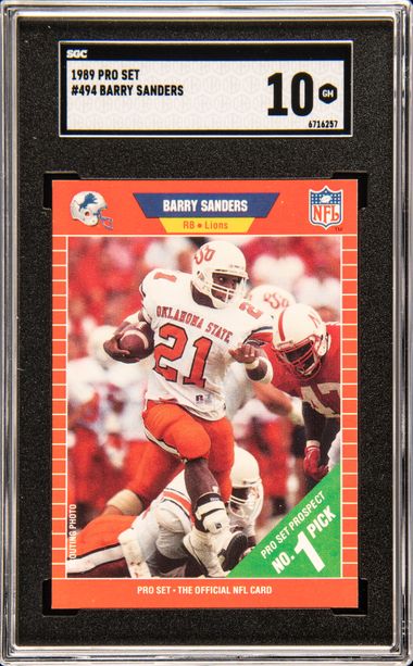 Barry Sanders Signed Detroit Lions 1989 Topps Rookie Card #83T