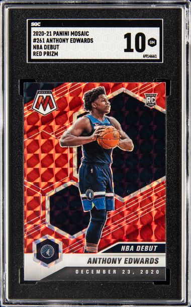 2020-21 Panini Mosaic NBA Debut Red Prizm 261 Anthony Edwards