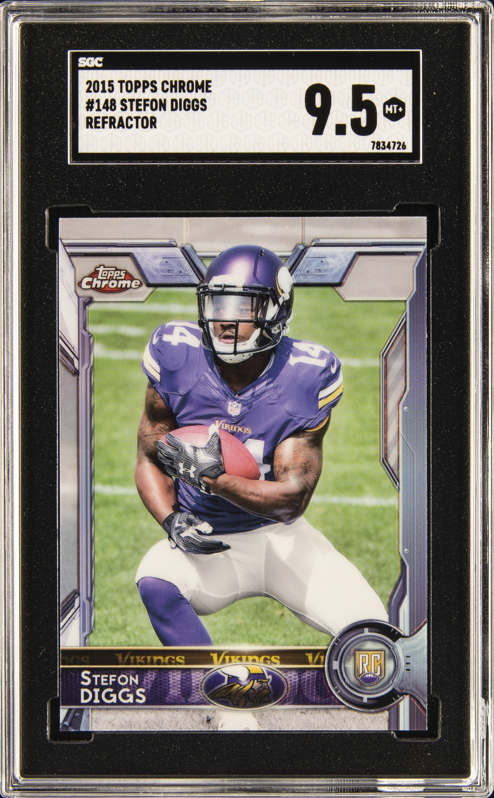2015 Topps Chrome Refractor 148 Stefon Diggs – SGC MT 9.5