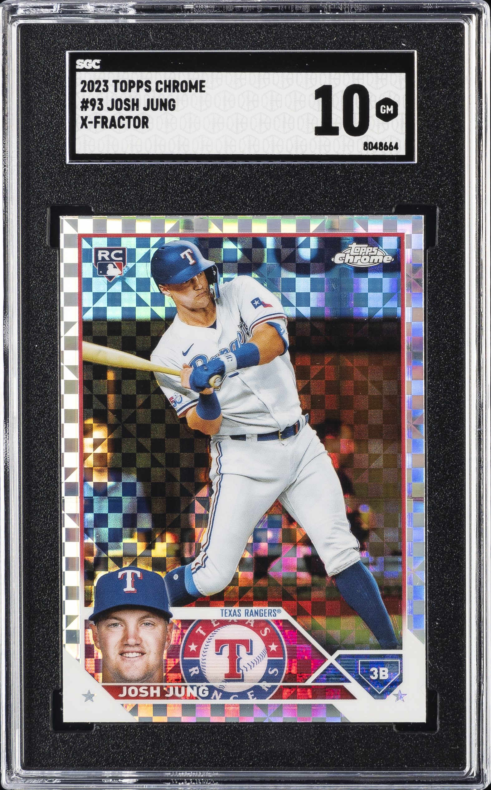 2023 Topps Chrome Xfractor #93 Josh Jung Rookie Card – SGC GM 10 GM