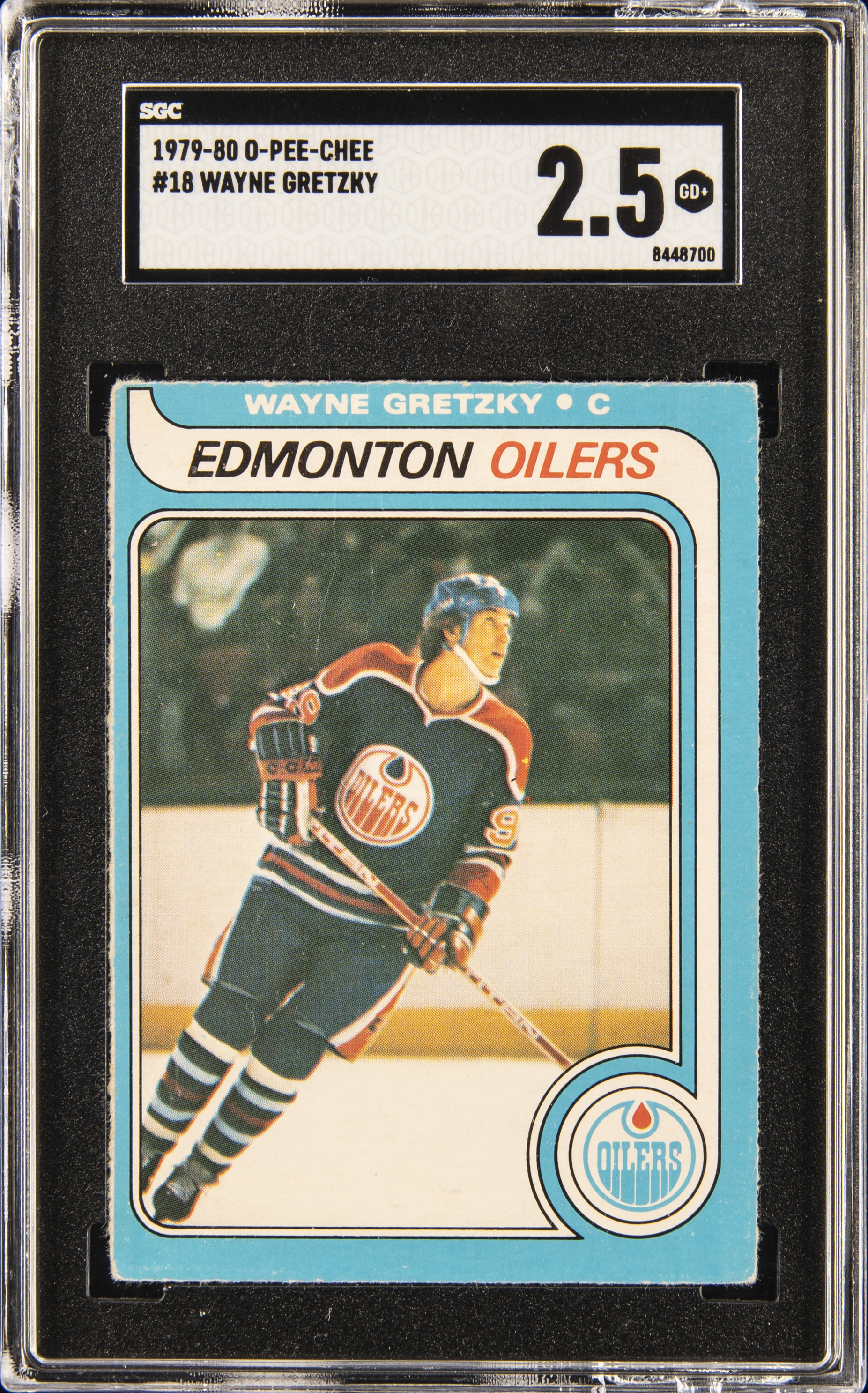 1979-80 O-Pee-Chee #18 Wayne Gretzky Rookie Card – SGC GD+ 2.5