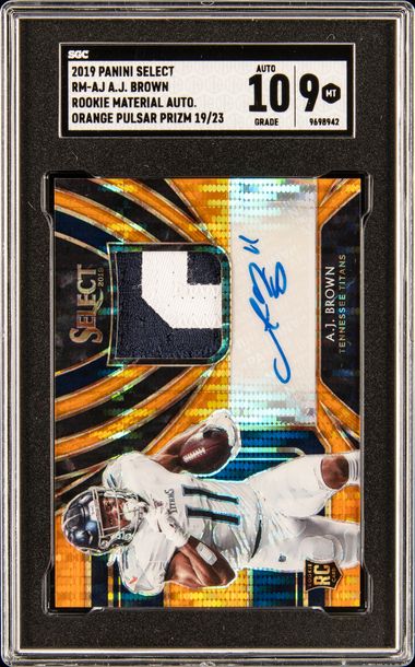 2019 Panini Select Rookie Material Autograph Orange Pulsar Prizm