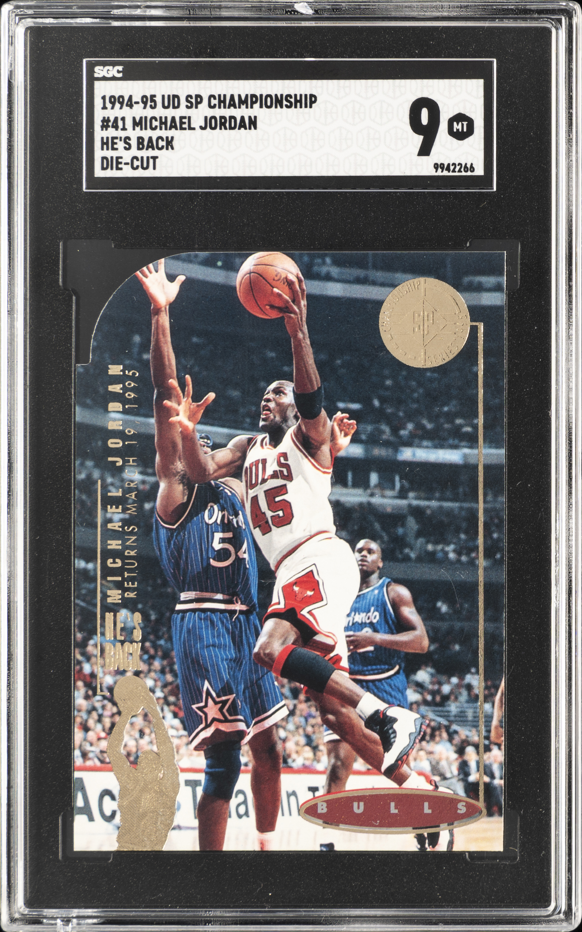 1994-95 UD SP Championship He's Back - Die-Cut #41 Michael Jordan SGC 9