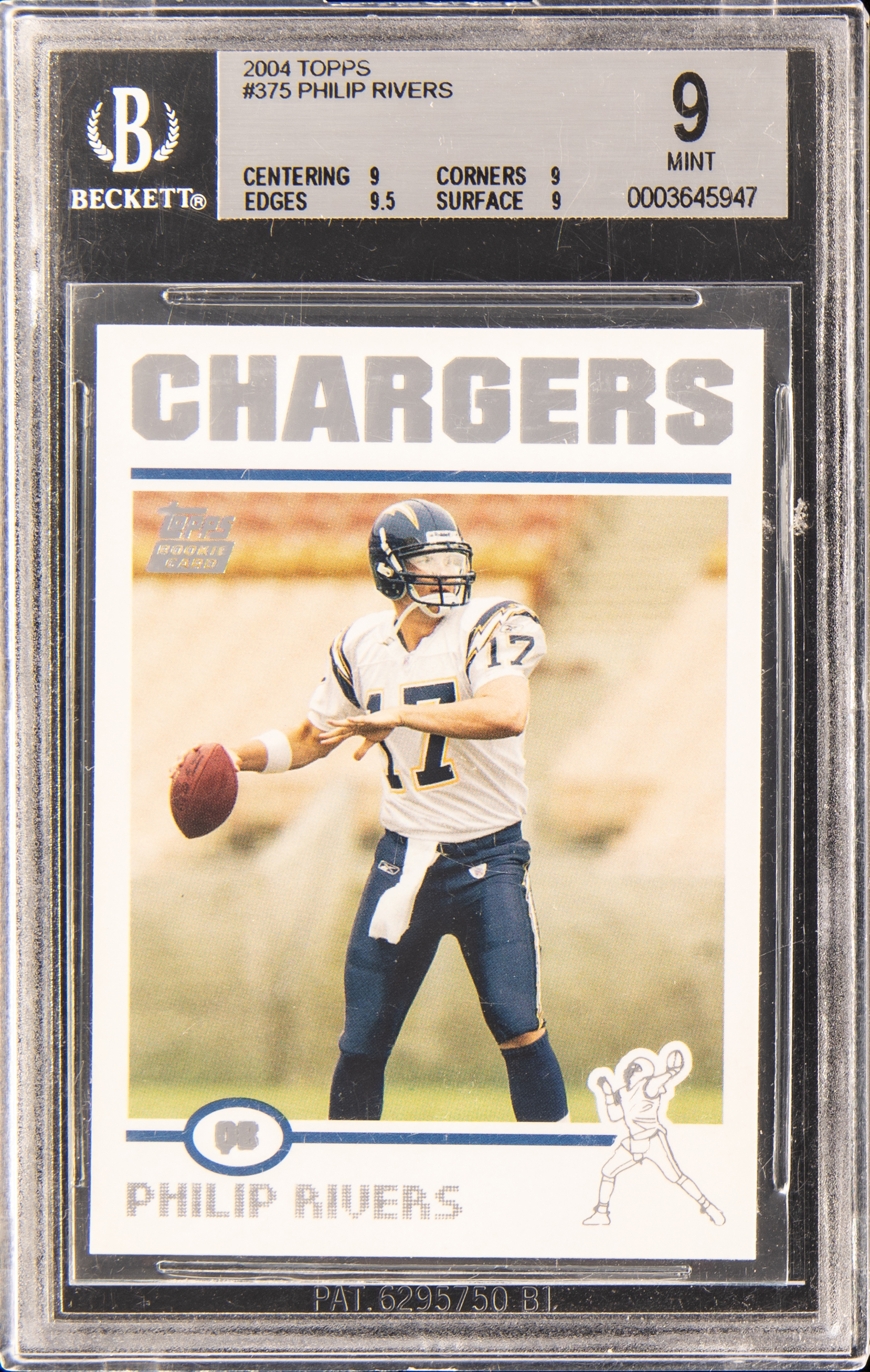 2004 Topps Null 375 Philip Rivers – BGS MINT 9