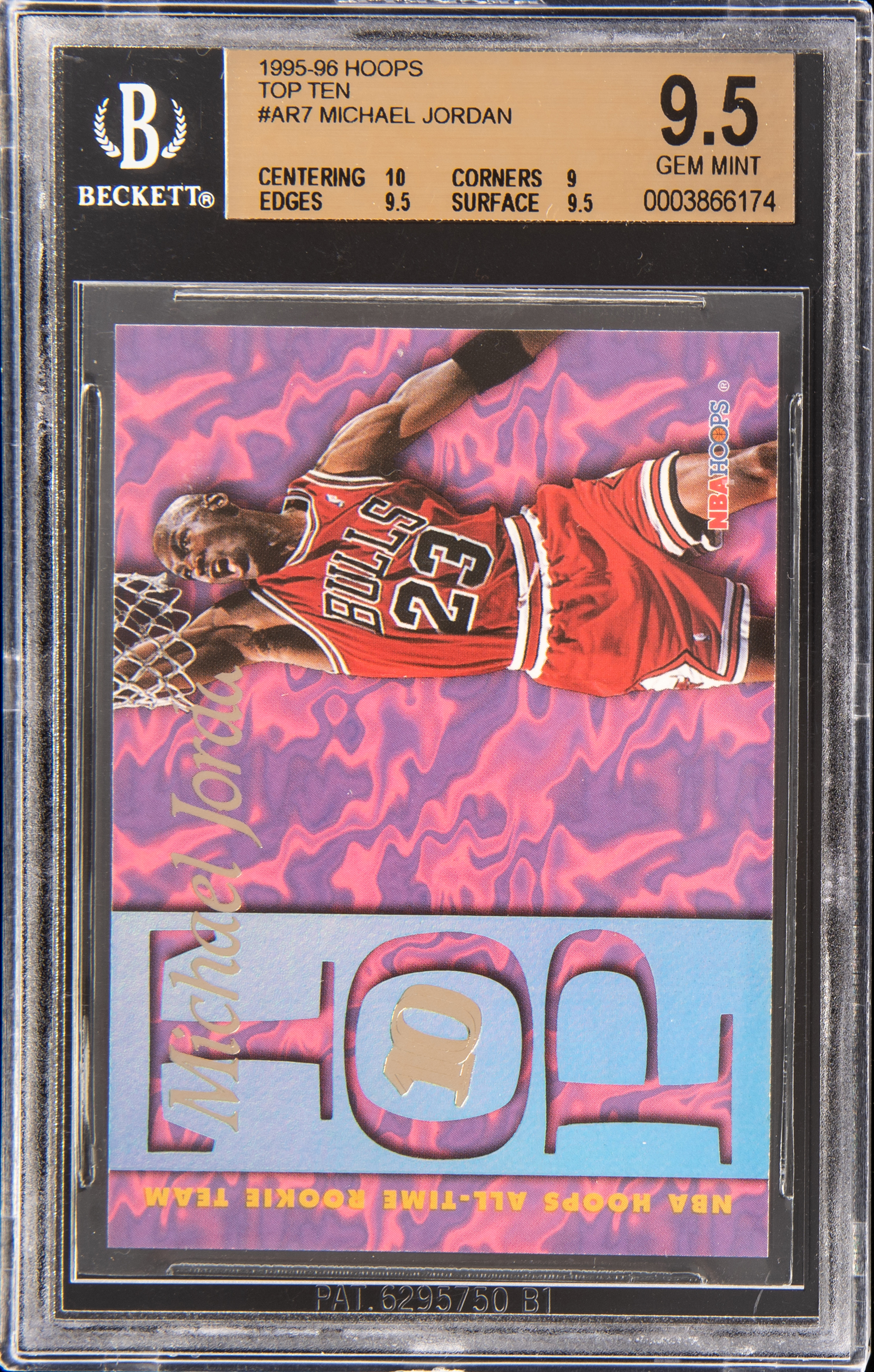 1995-96 Hoops Top Ten #AR7 Michael Jordan – BGS GEM MINT 9.5
