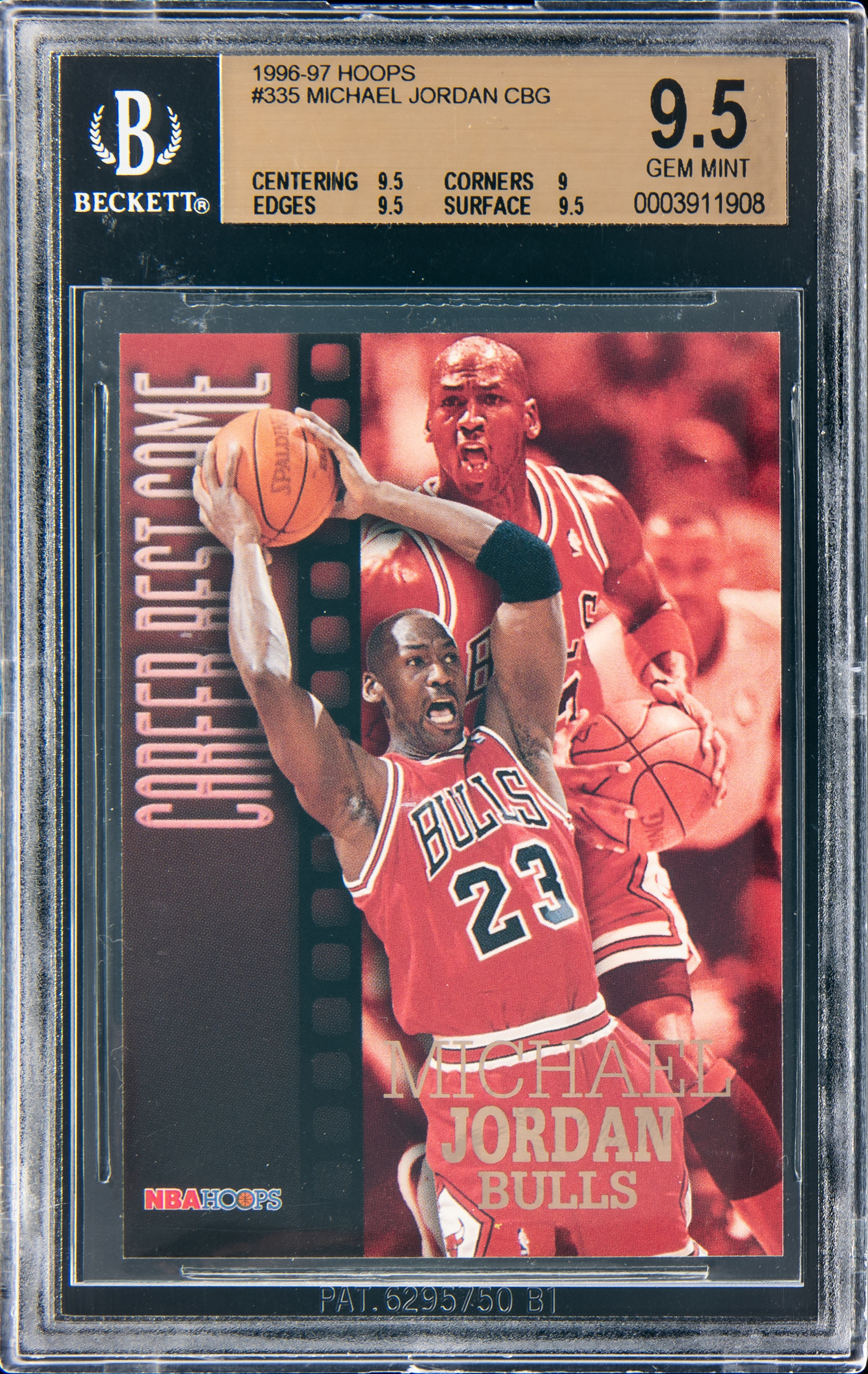 1996-97 Hoops Career Best Game #335 Michael Jordan – BGS GEM MINT 9.5