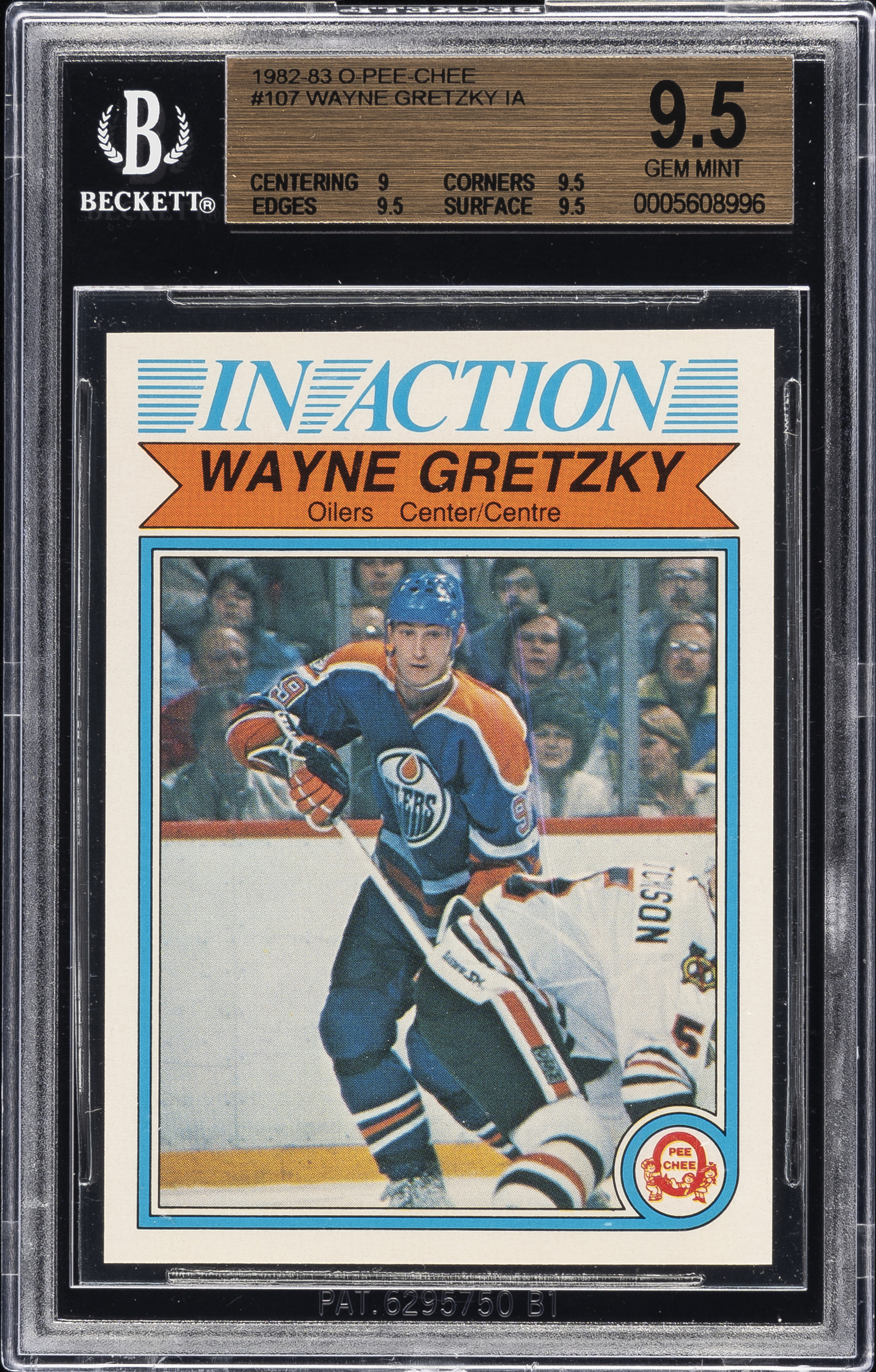 1982-83 Opeechee In Action #107 Wayne Gretzky – BGS GEM MINT 9.5