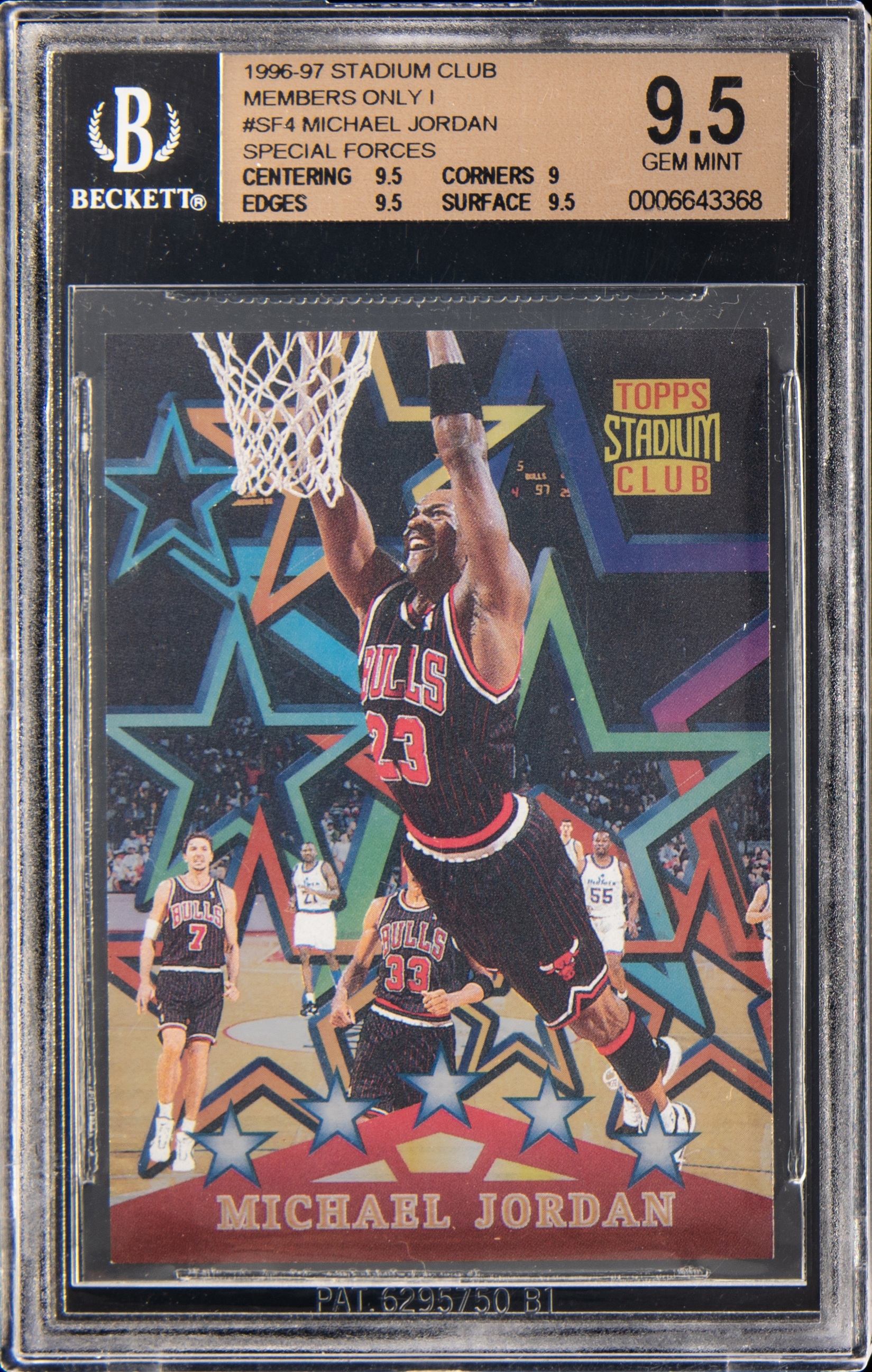 1996-97 Stadium Club Special Forces Members Only #SF4 Michael Jordan – BGS GEM MINT 9.5