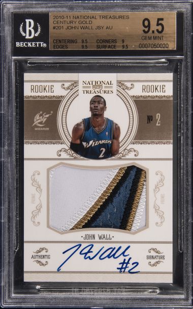 2010-11 National Treasures Century Gold Jersey Autograph #201 John Wall BGS  9.5 on Goldin Marketplace