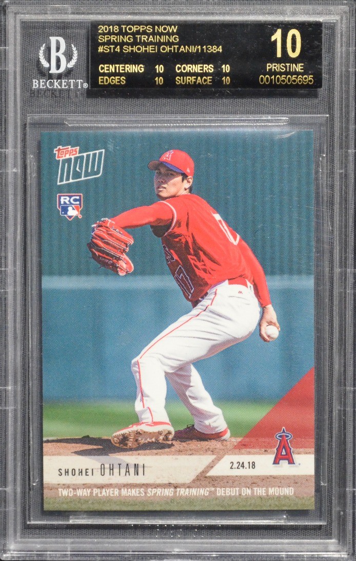 2018 Topps Now Spring Training Rookie Card #ST4 Shohei Ohtani BGS 10