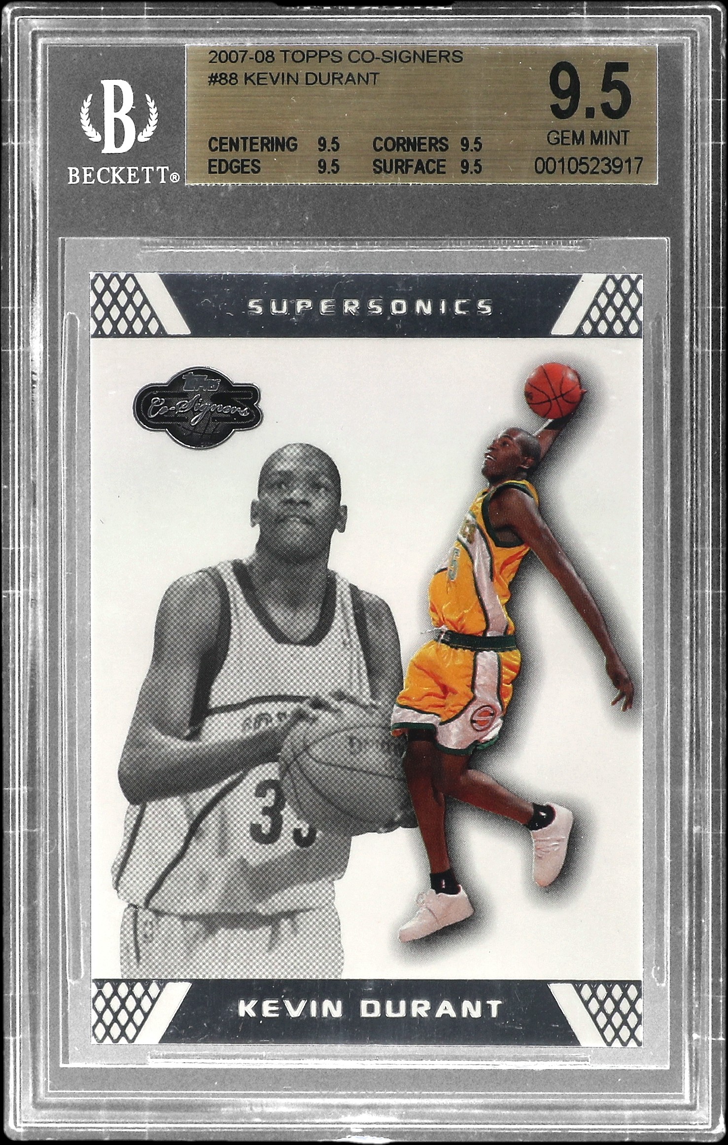 2007 Topps Co-Signers #88 Kevin Durant Rookie Card (#468/499) – BGS GEM MINT 9.5
