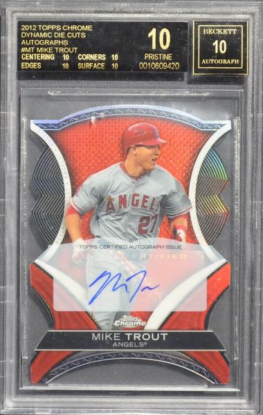 MIKE TROUT (PSA 9) 2012 Topps Update Series All-Star Stitches Relic