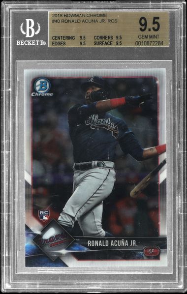 2018 Topps Chrome Ronald Acuna Jr Rookie Autograph BGS 9.5