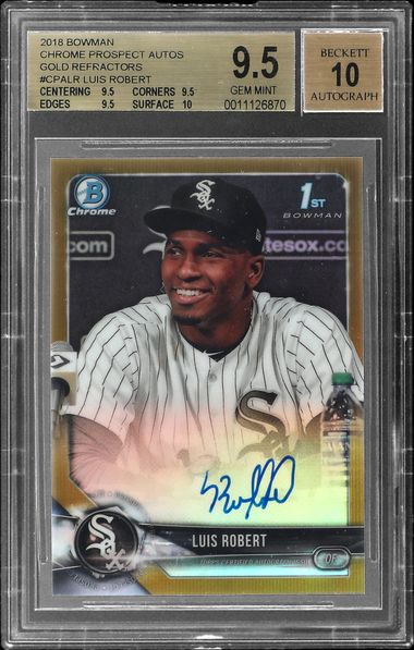 2018 Bowman Chrome Prospect Autographs Gold Refractor #CPA-LR Luis