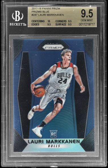 2017-18 Panini Prizm Prizms Blue #247 Lauri Markkanen BGS 9.5 on