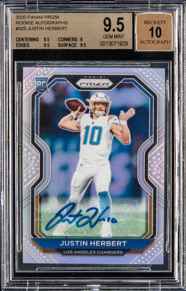 Justin Herbert 2020 Prizm Green #325 Price Guide - Sports Card Investor