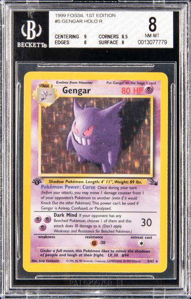 1999 Pokemon Fossil Rare Holofoil #1 Aerodactyl – PSA EX-MT 6 on