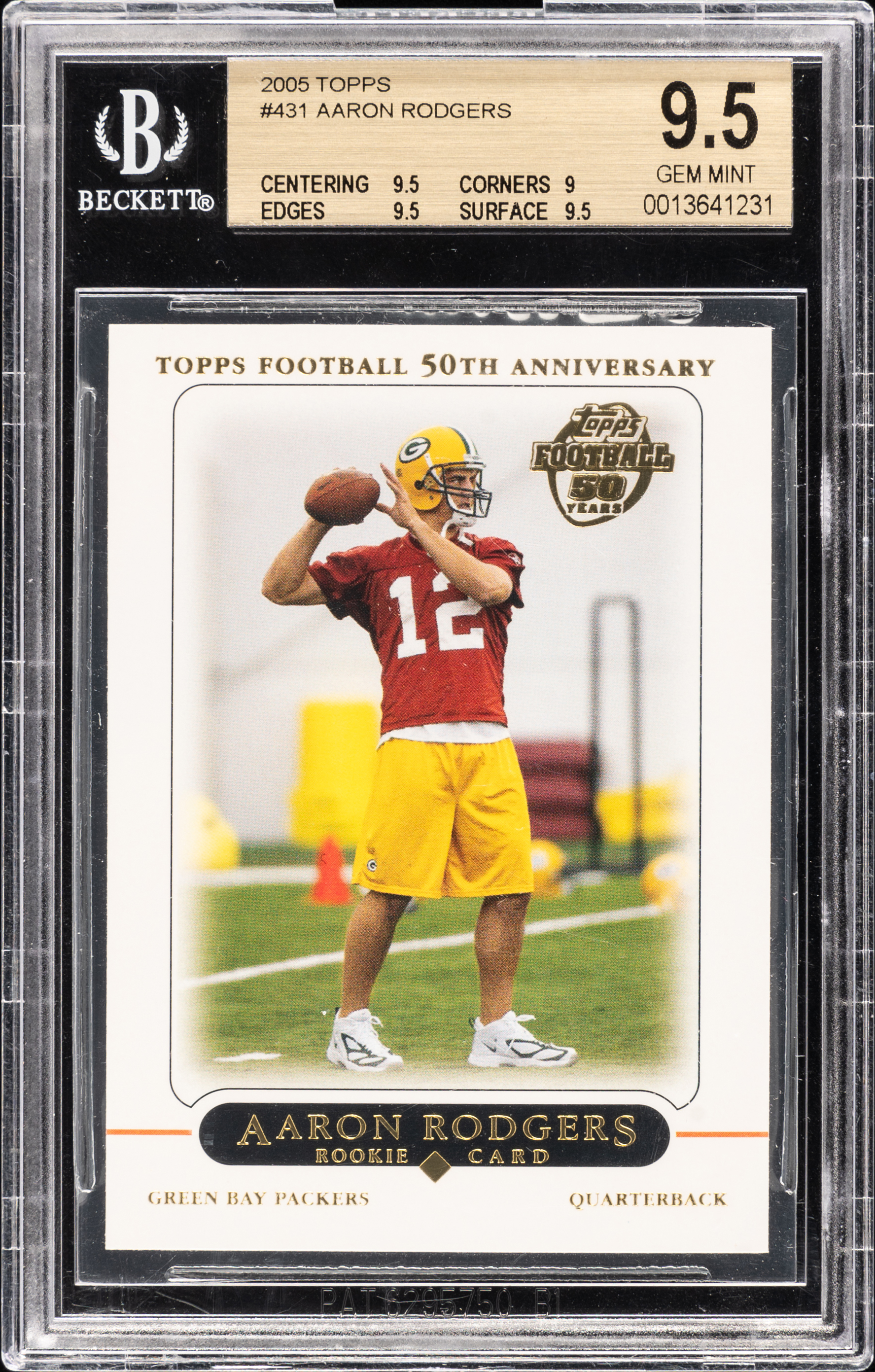 2005 Topps #431 Aaron Rodgers Rookie Card – BGS GEM MINT 9.5