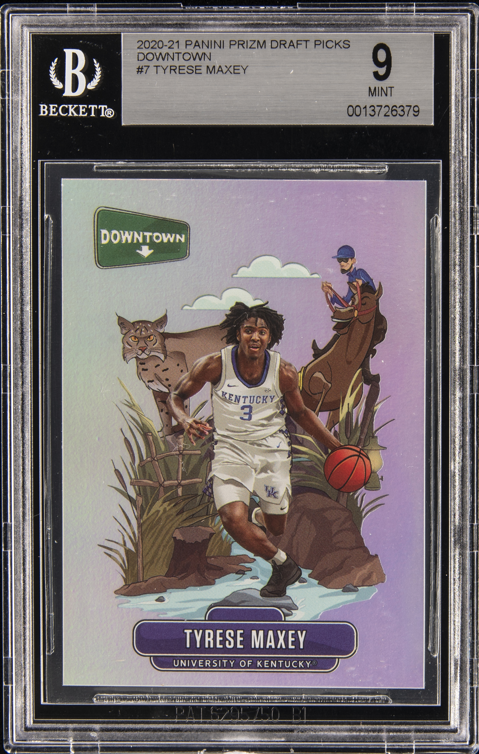 2020-21 Panini Prizm Draft Picks Downtown #7 Tyrese Maxey Rookie Card – BGS MINT 9