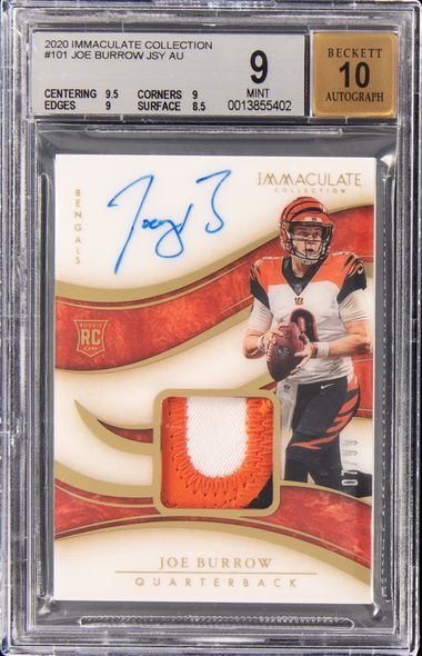 Sold at Auction: 2020 IMMACULATE COLLEGIATE JOE BURROW ROOKIE