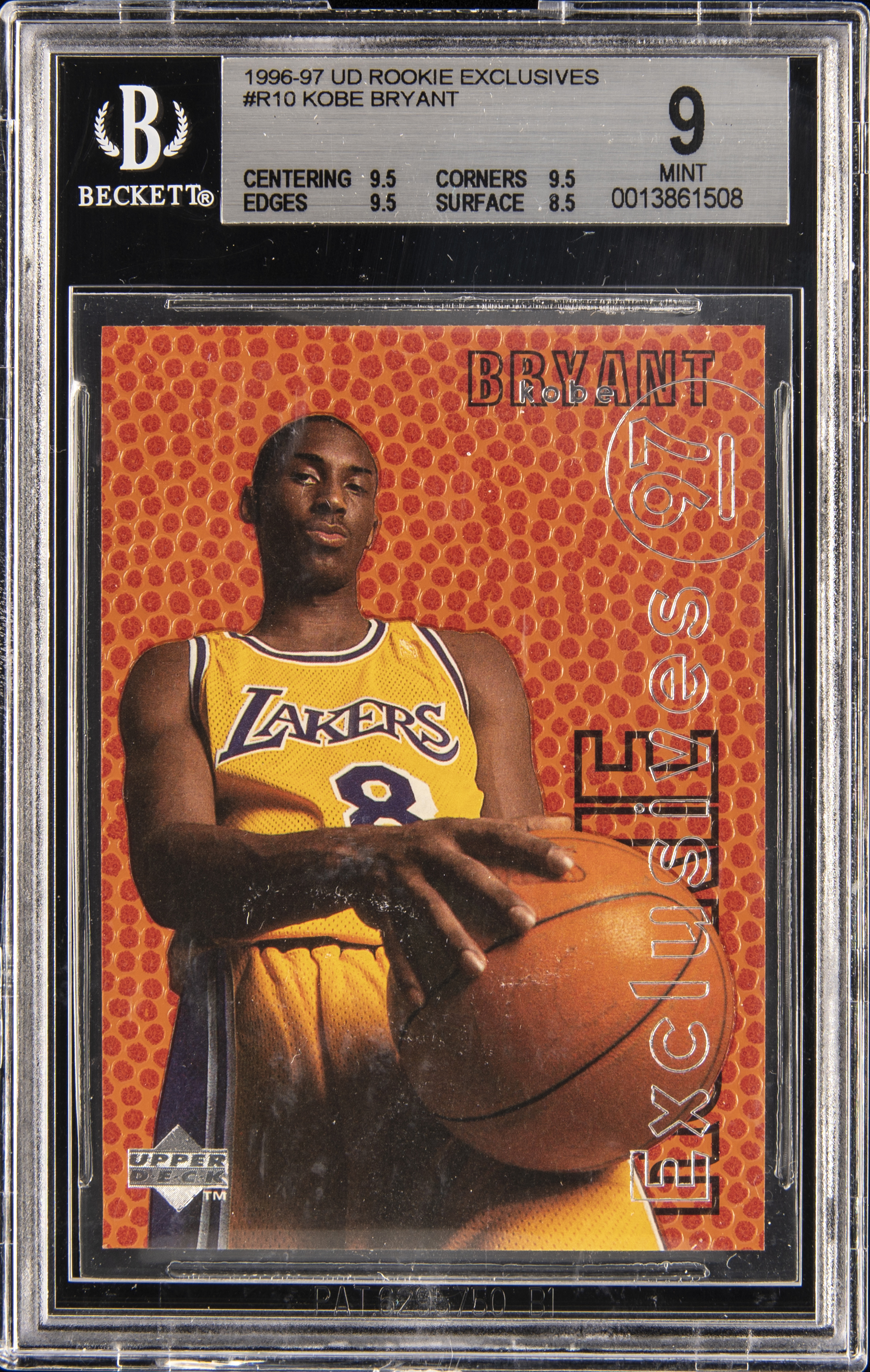 1996-97 Upper Deck Rookie Exclusives #R10 Kobe Bryant Rookie Card – BGS MINT 9