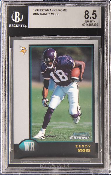 Randy Moss Autographed 1998 Bowman Chrome Rookie Card #182 Minnesota Vikings  Auto Grade Gem Mint 10 Beckett BAS #12561051 - Mill Creek Sports